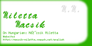 miletta macsik business card